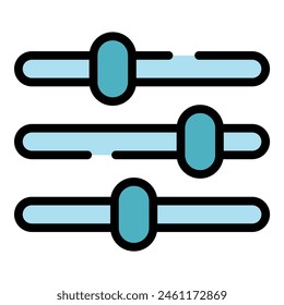 Equalizer app icon outline vector. Smart phone. Internet screen color flat