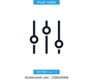 Equalizer Audio Music Icon Vector Design Template.