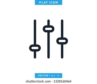 Equalizer Audio Music Icon Vector Design Template.