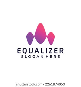 Equalizer, audio, sound wave logo design inspiration
