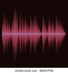 Equalizer bar, Eq abstract with glow effect, 2d vector on dark background, eps 10