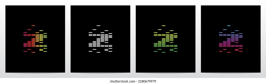 Equalizer Bar Forming Letter Logo Design Z