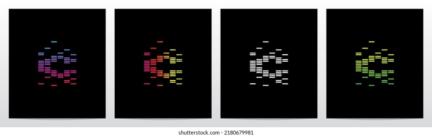 Equalizer Bar Forming Letter Logo Design C