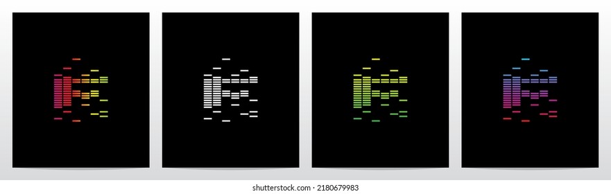 Equalizer Bar Forming Letter Logo Design F