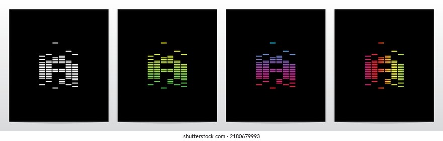 Equalizer Bar Forming Letter Logo Design A