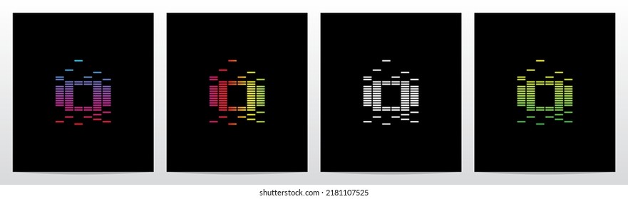 Equalizer Bar Forming Letter Logo Design O