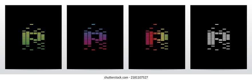 Equalizer Bar Forming Letter Logo Design P