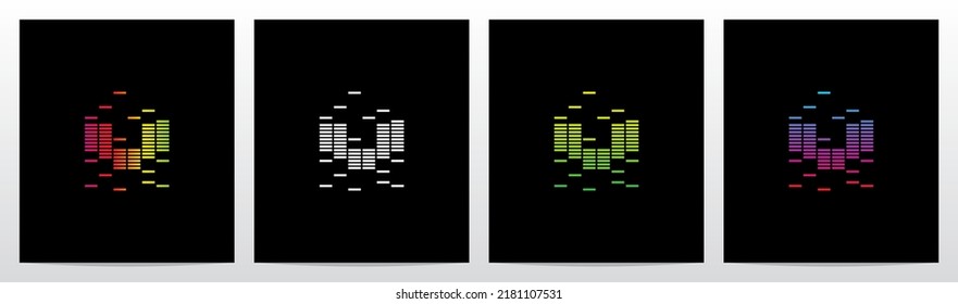 Equalizer Bar Forming Letter Logo Design V