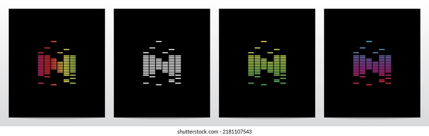 Equalizer Bar Forming Letter Logo Design N