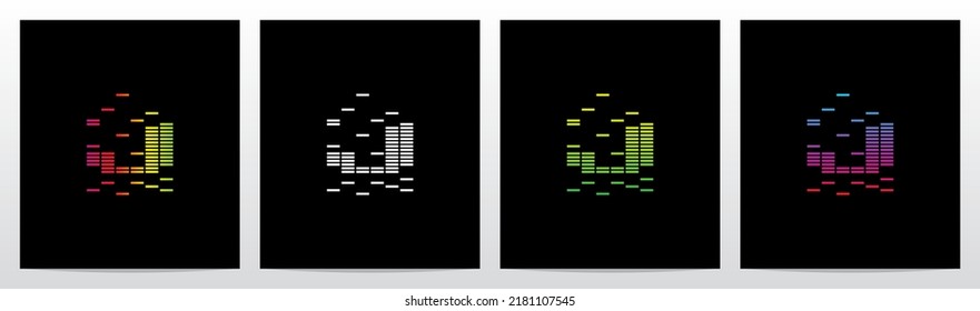 Equalizer Bar Forming Letter Logo Design J