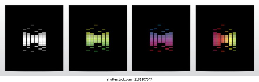 Equalizer Bar Forming Letter Logo Design M