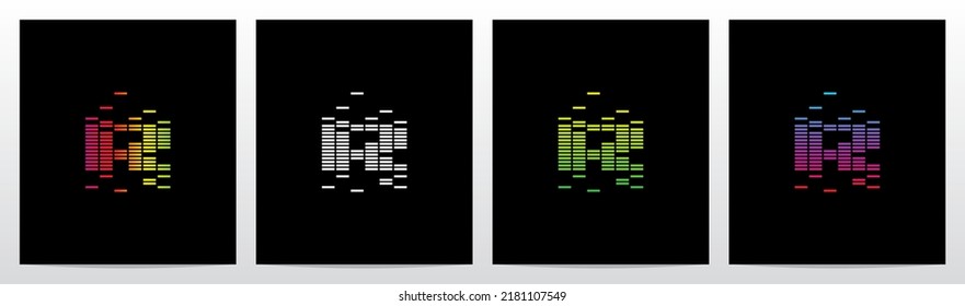 Equalizer Bar Forming Letter Logo Design R