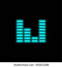Equalizer blue glowing neon ui ux icon. Glowing sign logo vector