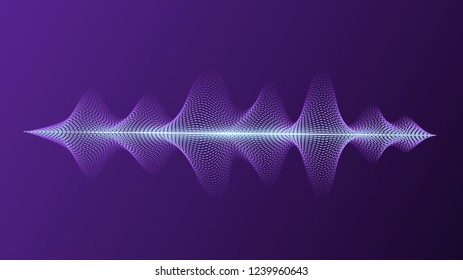 Equalizer with bright voice and sound imitation waves. Personal assistant and voice recognition. Vector illustration