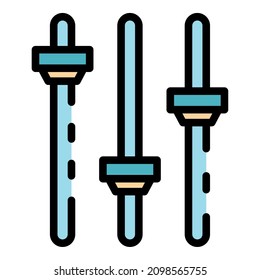 Equalizer buttons icon. Outline equalizer buttons vector icon color flat isolated