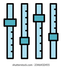 Equalizer buttons icon outline vector. Dj music. Audio instrument color flat