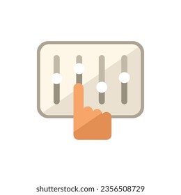 Equalizer control icon flat vector. Remote center. Monitor process isolated