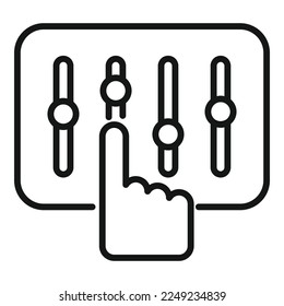 Equalizer control icon outline vector. Remote center. Monitor process