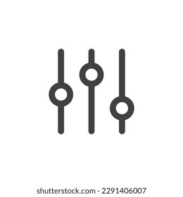 Equalizer control line icon. linear style sign for mobile concept and web design. Audio mixer outline vector icon. Symbol, logo illustration. Vector graphics