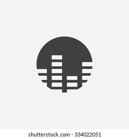 equalizer cutted identity template icon design element