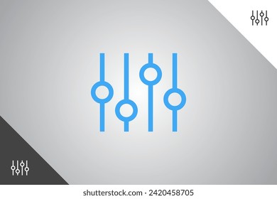 Equalizer design elements. Perfect logo for business related to band, musicians and singers industry. Isolated background. Vector eps 10.