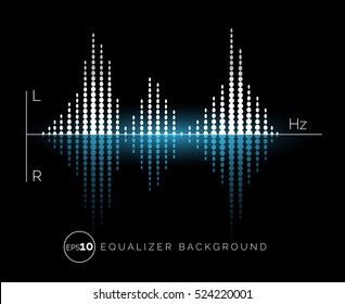 Equalizer digital sound design element on dark background. Vector illustration