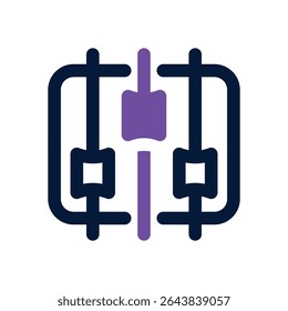 ícone duotônico do equalizador. Ícone vetorial moderno e elegante para sites, aplicativos móveis, materiais de marketing e design corporativo. Totalmente dimensionável e pronto para uso.
