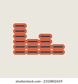 Equalizer, frequency with dashes vector isolated icon. Audio signal. Music sign. Graph symbol for music and sound web site and apps design, logo, app, UI
