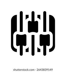 ícone de glifo do equalizador. Ícone vetorial forte e sólido para sites, interfaces móveis, apresentações e marca visual. Alta qualidade e fácil de editar.