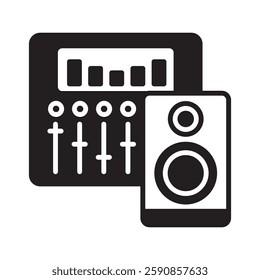 Equalizer glyph, mini illustration icon. use for modern concept, print, UI, UX kit, web and app development. Vector EPS 10, related to entertainment, festival, funfair and hobbies.