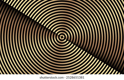 Equalizer gold circle light line roll pattern isolated on black background in the concept of music, technology, digital, recording, music, song