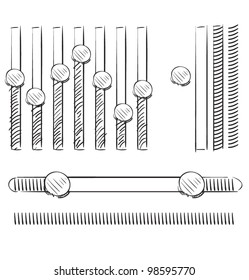 Equalizer. Hand drawing sketch vector illustration in doodle style
