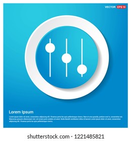 Equalizer icon Abstract Blue Web Sticker Button - Free vector icon