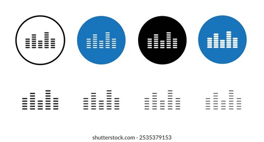 Equalizer icon Black line art vector logo set