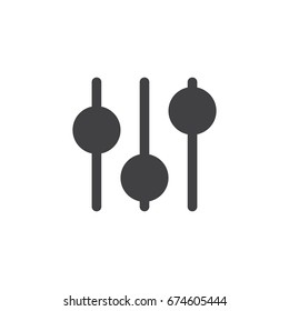 Equalizer icon in black on a white background. Vector illustration