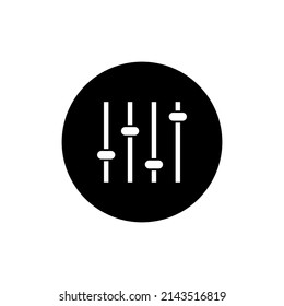 Equalizer icon in black round