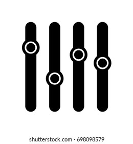 Equalizer icon ,black sign design