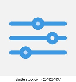Equalizer icon in blue style about multimedia, use for website mobile app presentation