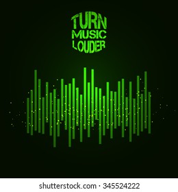 Equalizer icon. Can be used as logo to music album / dj set / concert banner. Vector illustration.