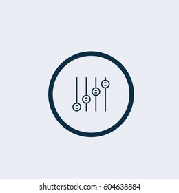 Equalizer icon. Drop shadow silhouette symbol. Preferences switcher.