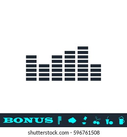 Equalizer icon flat. Black pictogram on white background. Vector illustration symbol and bonus button