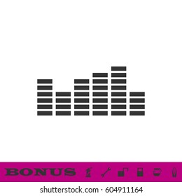 Equalizer icon flat. Black pictogram on white background. Vector illustration symbol and bonus button