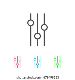 Equalizer icon flat. Color pictogram on white background. Vector illustration symbol and bonus icons