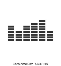 Equalizer icon flat. Illustration isolated on white background. Vector grey sign symbol