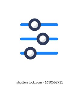 Equalizer icon flat outline glyph interface