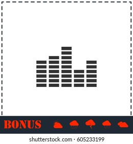 Equalizer icon flat. Simple vector symbol and bonus icon