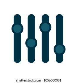 equalizer icon in flat style isolated vector illustration on white transparent background