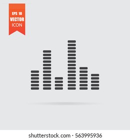 Equalizer icon in flat style isolated on grey background. For your design, logo. Vector illustration.