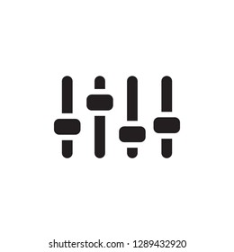 Equalizer Icon In Flat Style Vector For Apps, UI, Websites. Black Icon Vector Illustration.