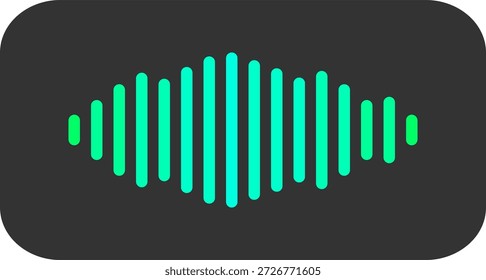 Ícone do equalizador. Ícone com um equalizador verde.